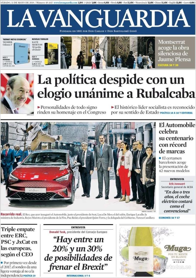 Portada La Vanguardia 2019-05-12