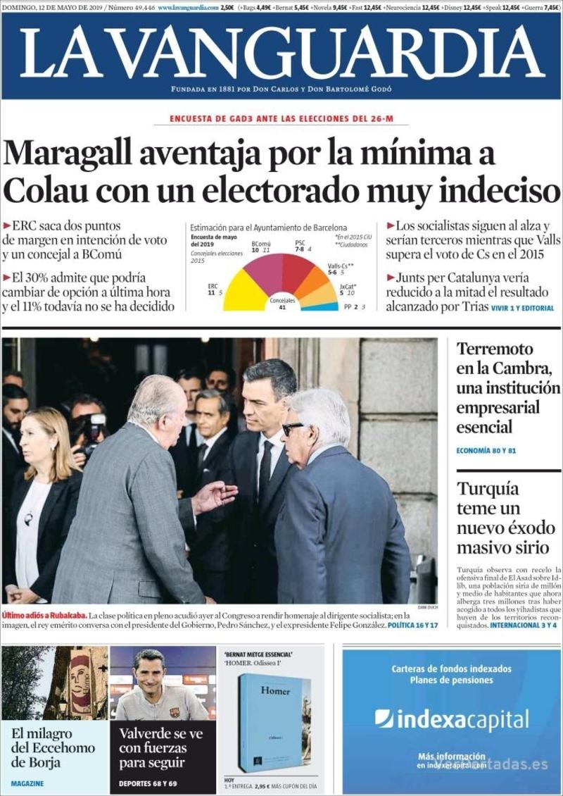 Portada La Vanguardia 2019-05-13