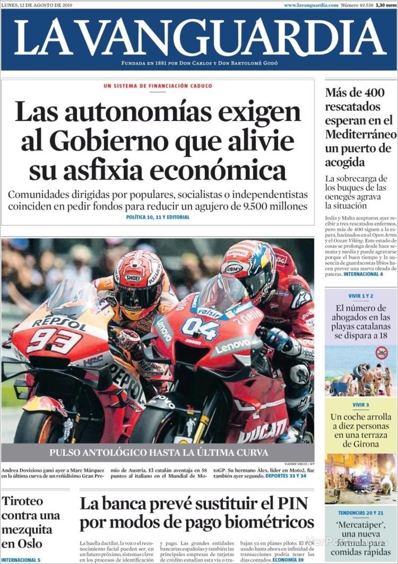 Portada La Vanguardia 2019-08-13