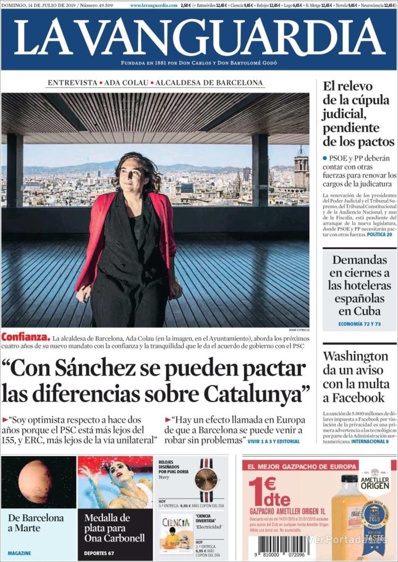Portada La Vanguardia 2019-07-15