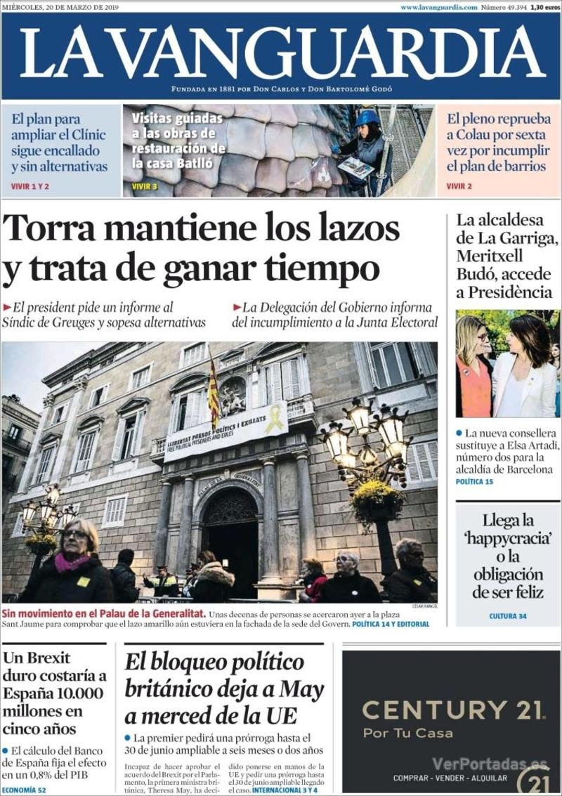 Portada La Vanguardia 2019-03-21