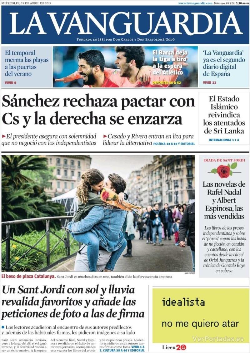 Portada La Vanguardia 2019-04-25