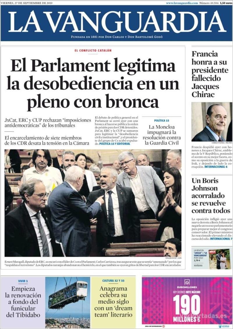 Portada El Correo 2019-09-27