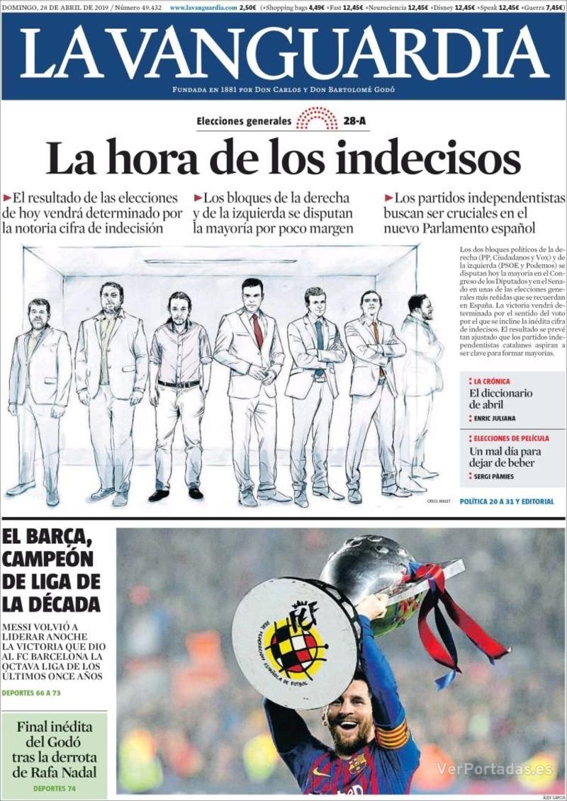 Portada La Vanguardia 2019-04-29