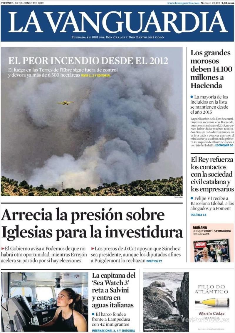 Portada La Vanguardia 2019-06-29