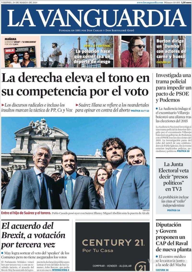 Portada La Vanguardia 2019-03-30
