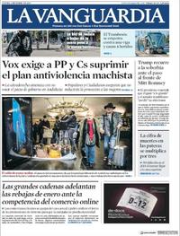 Portada La Vanguardia 2019-01-03