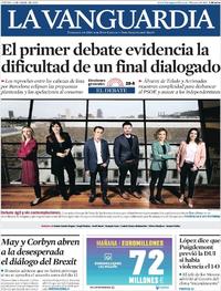 Portada La Vanguardia 2019-04-04
