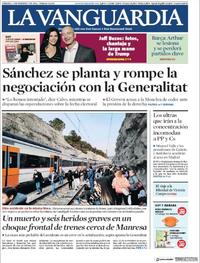 Portada La Vanguardia 2019-02-09