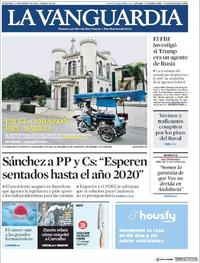 Portada La Vanguardia 2019-01-13