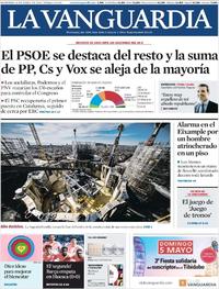 Portada La Vanguardia 2019-04-14