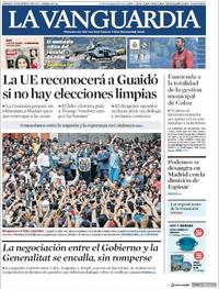 Portada La Vanguardia 2019-01-26