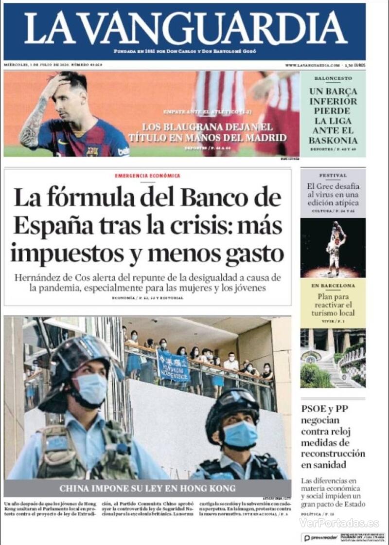 Portada El Correo 2020-07-01