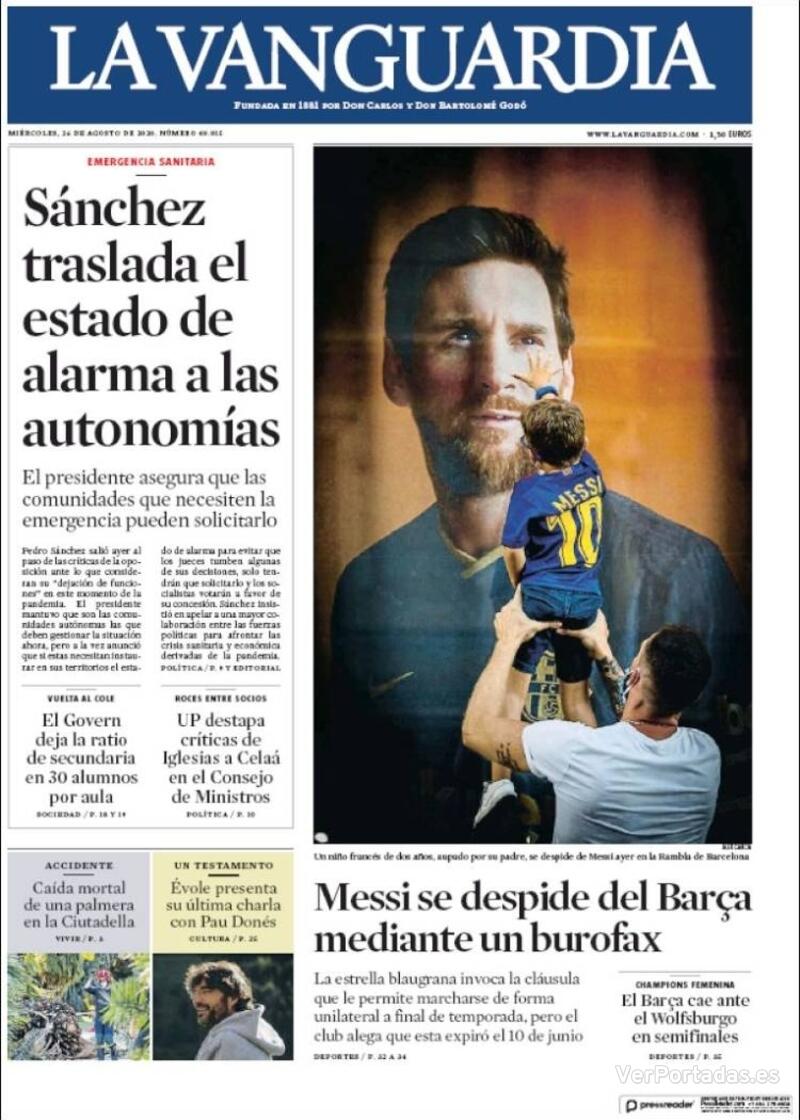 Portada El Correo 2020-08-26