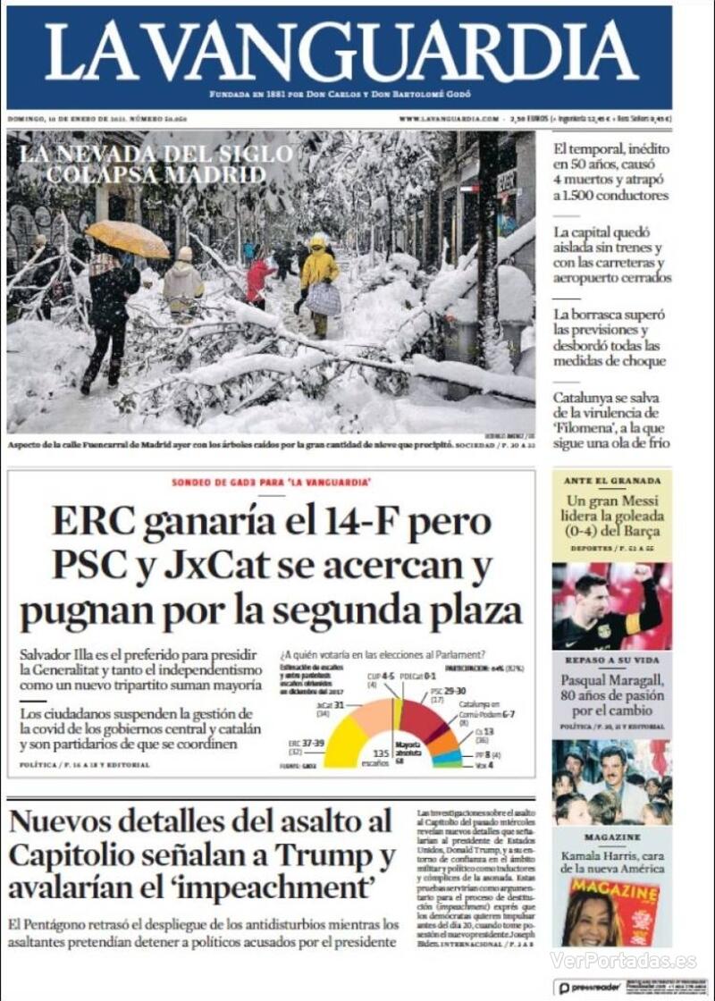 Portada La Vanguardia 2021-01-11