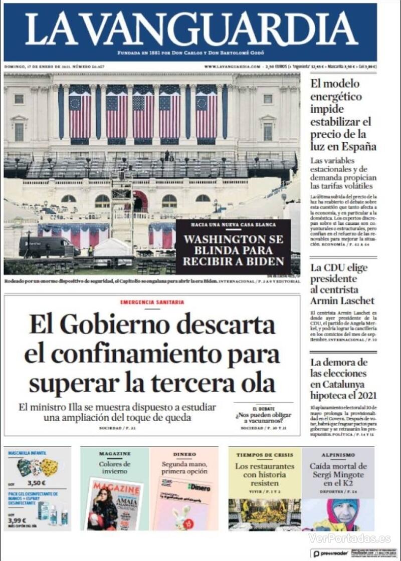 Portada La Vanguardia 2021-01-18