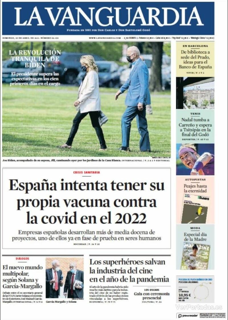 Portada La Vanguardia 2021-04-26