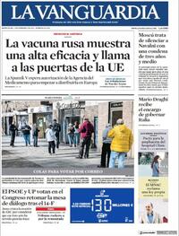 Portada La Vanguardia 2021-02-03