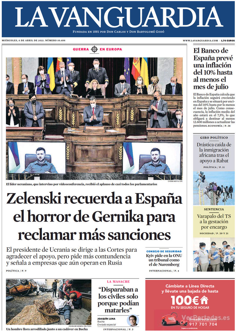 Portada La Vanguardia 2022-04-07