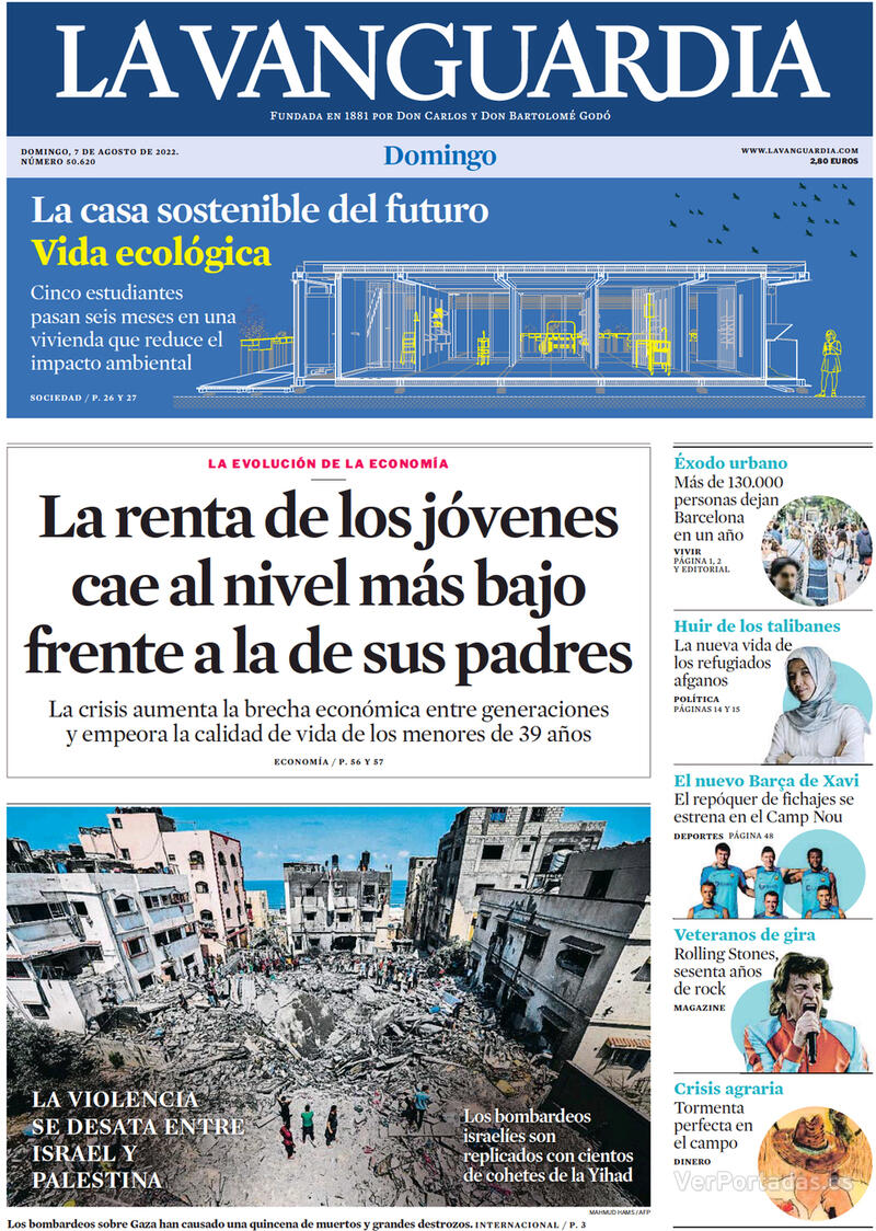 Portada La Vanguardia 2022-08-08