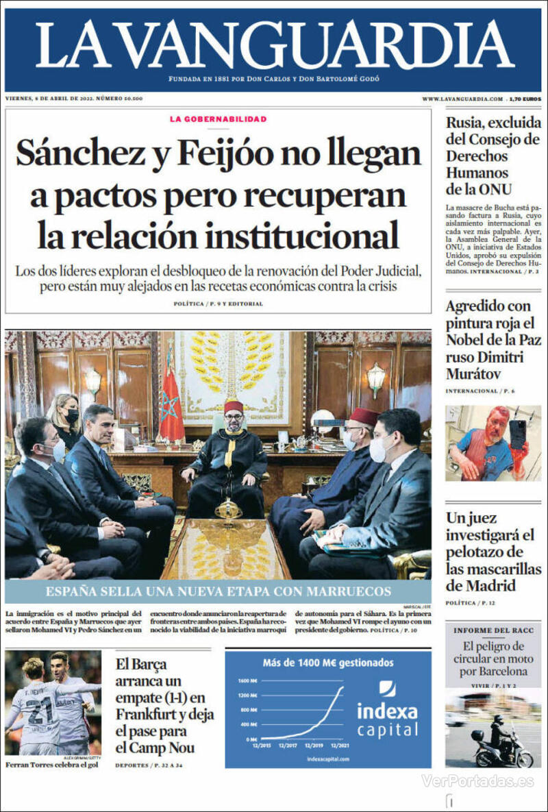 Portada La Vanguardia 2022-04-09