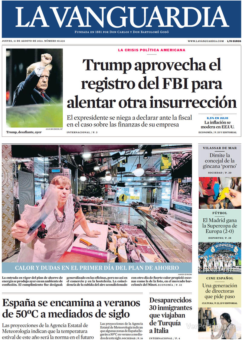 Portada La Vanguardia 2022-08-12