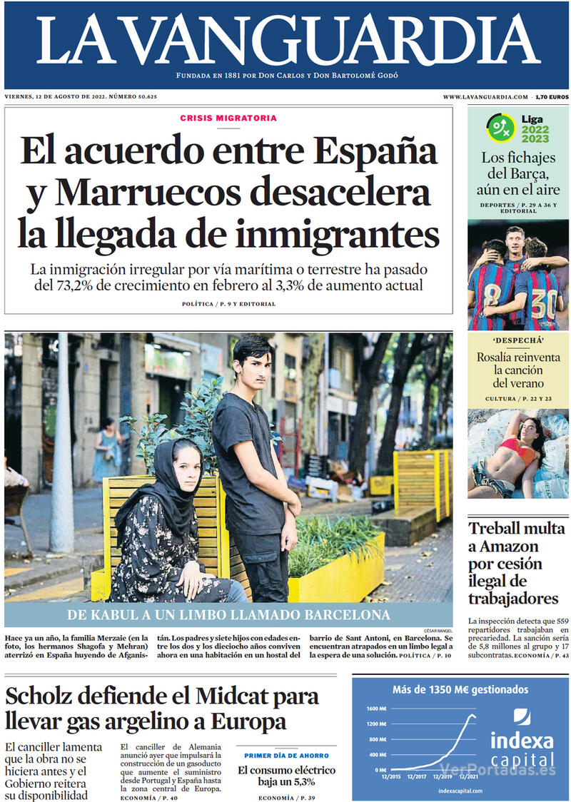 Portada La Vanguardia 2022-08-13