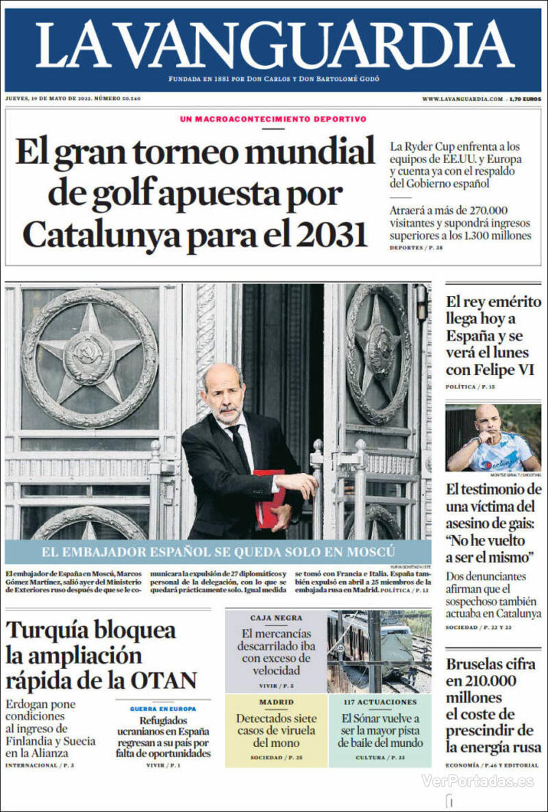 Portada La Vanguardia 2022-05-20