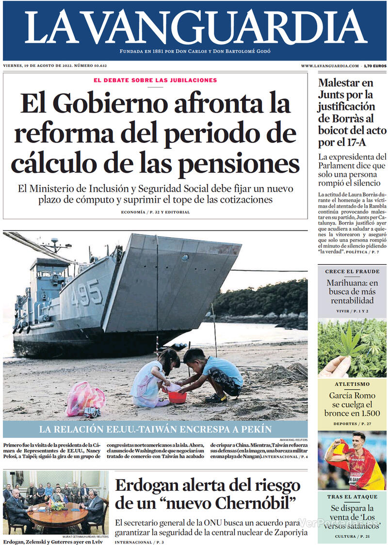 Portada La Vanguardia 2022-08-20