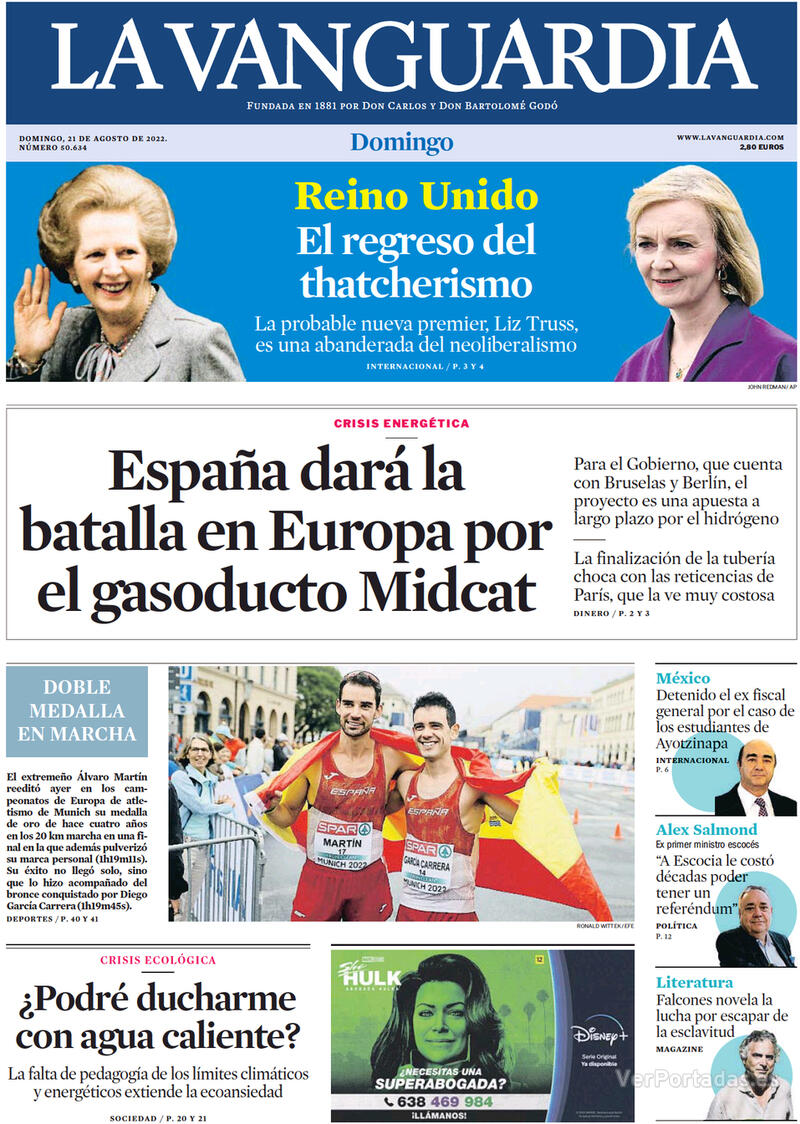 Portada La Vanguardia 2022-08-22