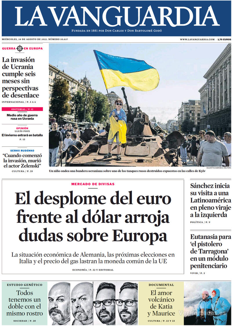 Portada La Vanguardia 2022-08-25