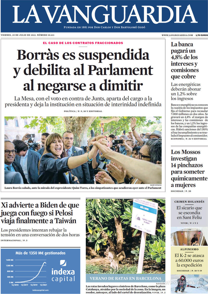 Portada La Vanguardia 2022-07-30