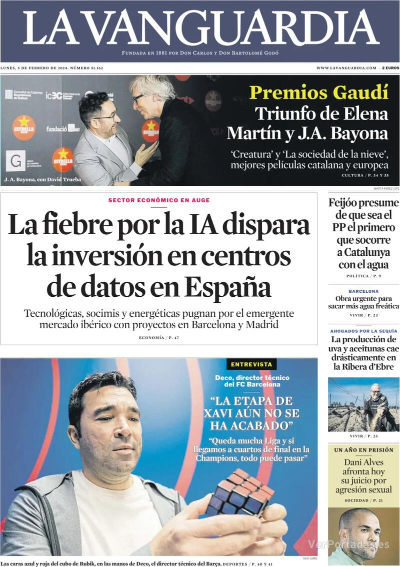 Portada La Vanguardia 2024-02-06