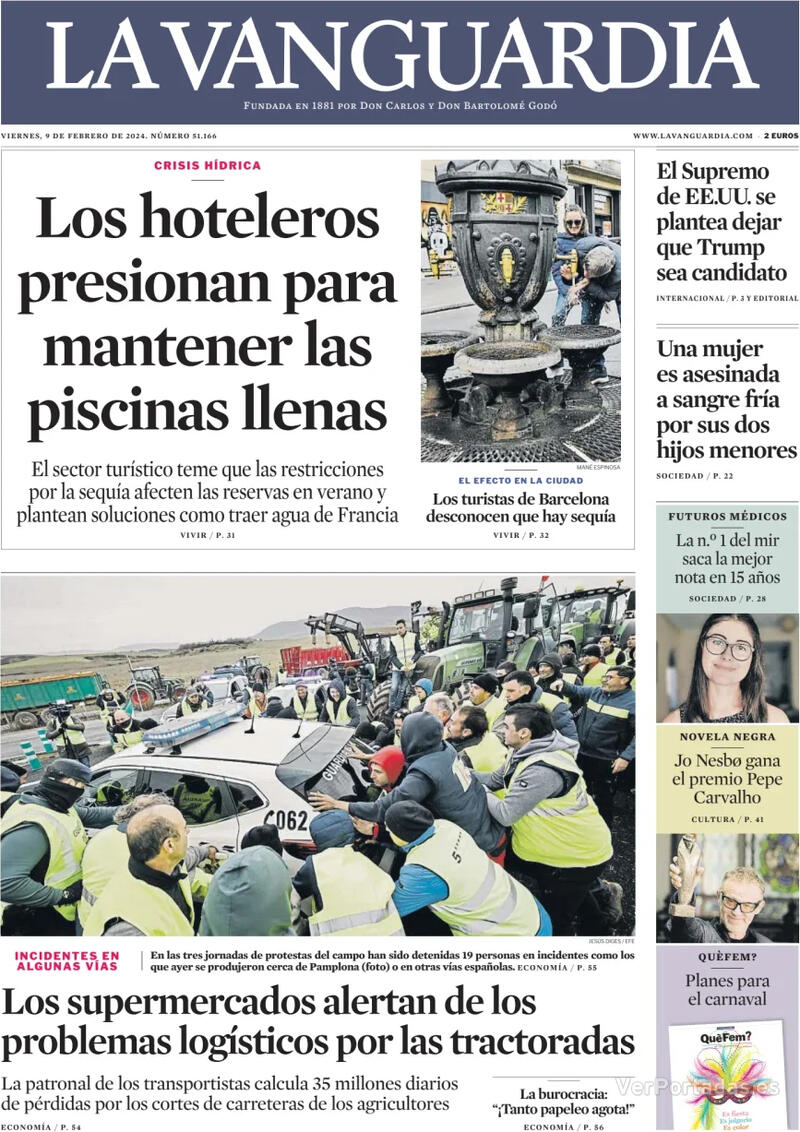 Portada La Vanguardia 2024-02-10