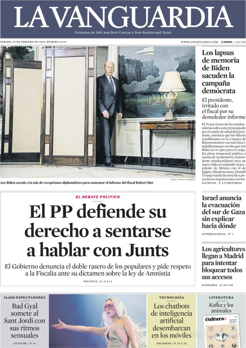 Portada La Vanguardia 2024-02-11