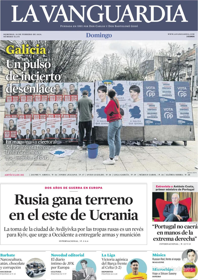 Portada La Vanguardia 2024-02-19