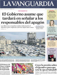 Portada periódico La Vanguardia