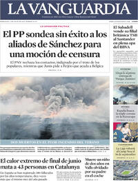 Portada periódico La Vanguardia