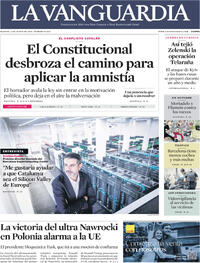 Portada periódico La Vanguardia