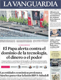 Portada periódico La Vanguardia
