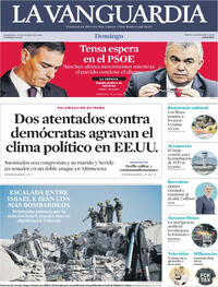 Portada periódico La Vanguardia