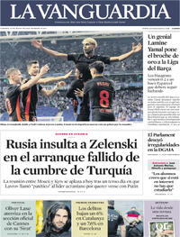 Portada periódico La Vanguardia
