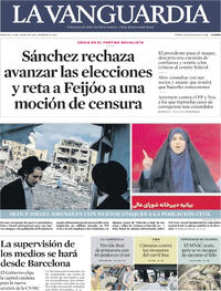 Portada periódico La Vanguardia