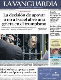Portada periódico La Vanguardia