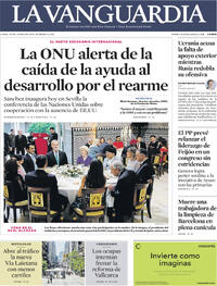 Portada periódico La Vanguardia