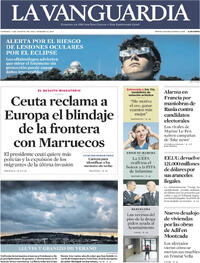 Portada periódico La Vanguardia