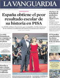 Portada periódico La Vanguardia