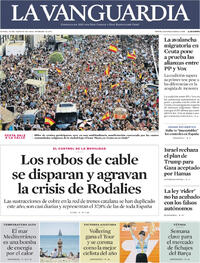Portada periódico La Vanguardia