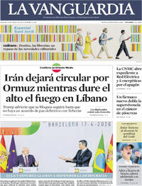 Portada La Vanguardia 2026-04-18