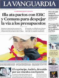 Portada La Vanguardia 2026-02-20